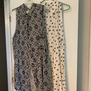 Set of black/cream Ava&Viv tunic tops.